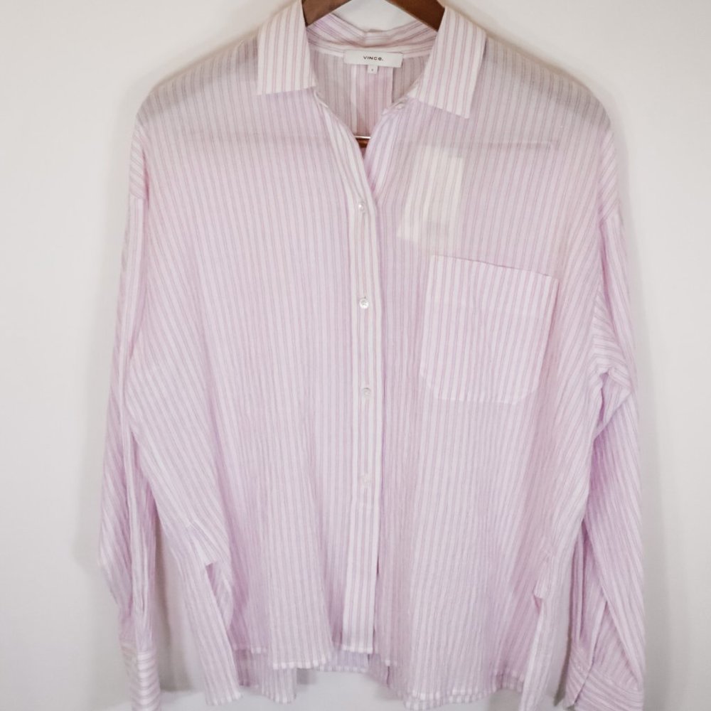 Vince NWT | Striped Boxy Button Down Shirt